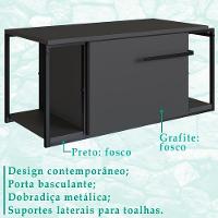 Gabinete Suspenso Para Banheiro 1 Pt Basc P1019 Preto Grafite Pp Preto Grafite - 8