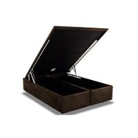 Cama Box Baú Queen Universal Suede Brown (158x198x35) - Ortobom - 1