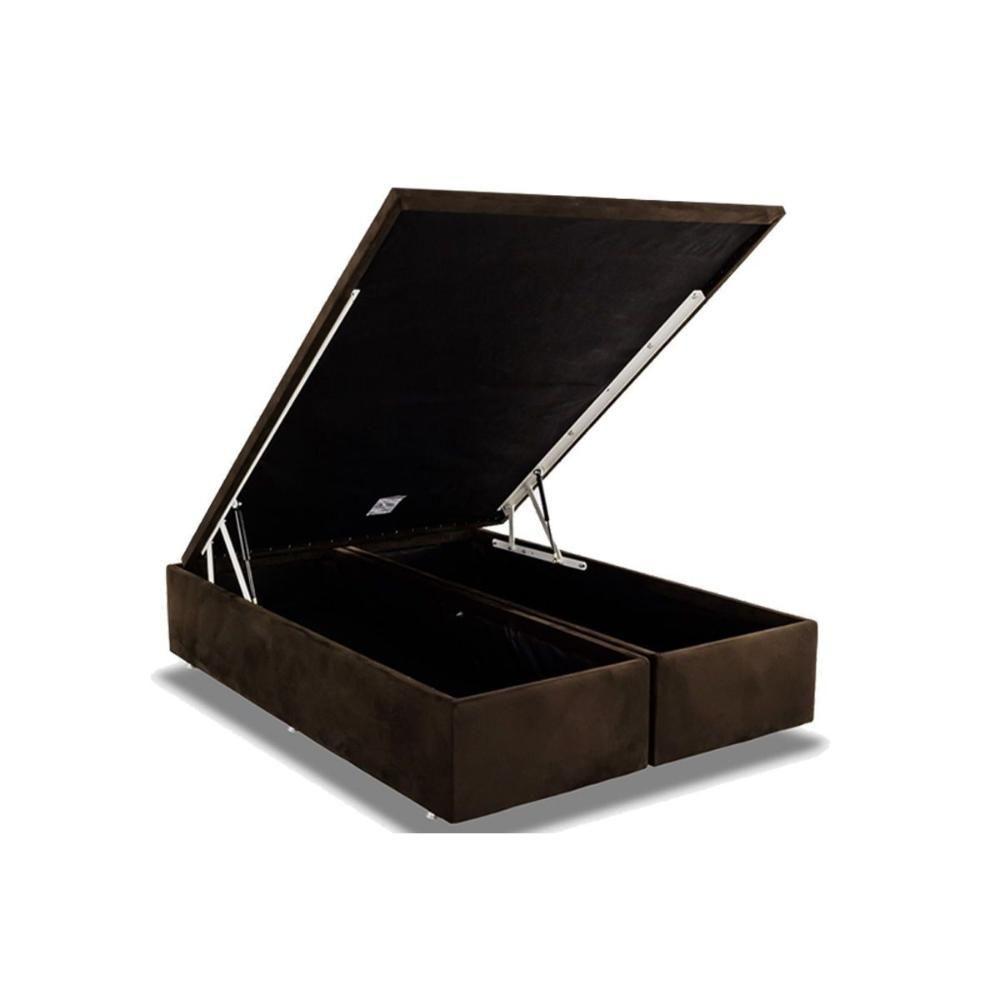 Cama Box Baú Queen Universal Suede Brown (158x198x35) - Ortobom - 1