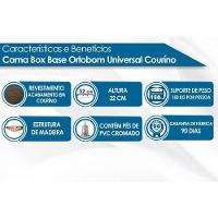 Cama Box Base Solteiro Universal Courano White (96x203x20) - Ortobom - 2