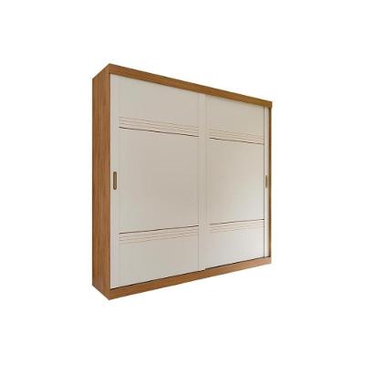 Guarda Roupa Casal Blumenau 2 Portas de Correr 4 Gavetas Avelã-Off White Panan Móveis