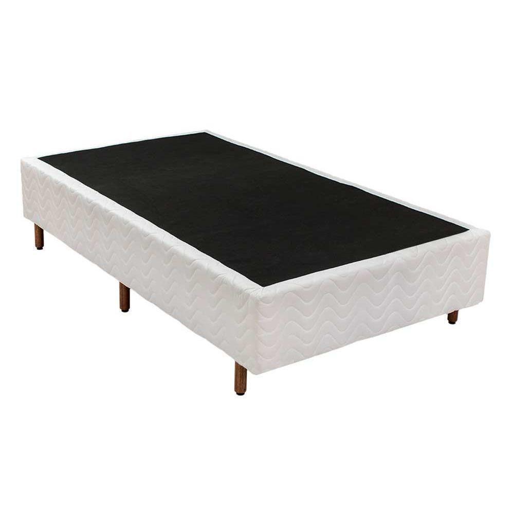 Cama Box Base Solteiro Universal Bordado White (88x188x25) - Polar - 1