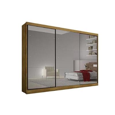 Guarda Roupa Casal Alfeu Plus 3 Portas de Correr 6 Gavetas Cumaru Blush MDF