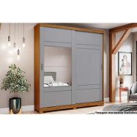 Guarda Roupas 2 Portas de Correr  e 3 Gavetas Verg Nature/Off White - Henn - 1