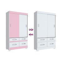 Guarda Roupas 2 Portas de Correr  e 4 Gavetas Briz BE5 Castanho/Off White - Henn