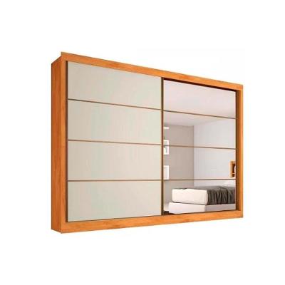 Guarda Roupa Casal Sevilha 2 Portas de Correr 6 Gavetas Peroba-Off White-Peroba