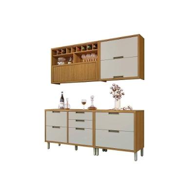 Kit de Cozinha Completa Imperatriz 4 Peças 5 Portas 5 Gavetas MDF Branco Freijo Off White