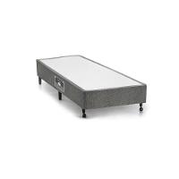 Cama Box Base Solteiro Gold Star Suede Gray (88x188x27) - Castor - 1