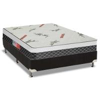 Cama Box Casal: Colchão Ortopédico Plumatex D28 Falcon Ultra Firme + Base CRC Suede Black(138x188) - 1