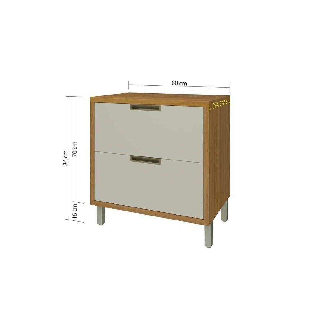 Kit De Cozinha Modulada 4pçs Completa Nesher Imperatriz 2 Balcões + 2 Aéreos Freijo/Off White Nesher - 5