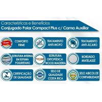 Cama Box c/Auxiliar Conjugado Solteiro: Colchão Ortopédico Compact Plus Clean (88x188x40) Polar - 2