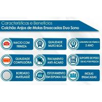 Cama Box Baú King Colchão Molas Ensacadas Anjos Duo Sono + Base Crc Courano Brown(193x203)