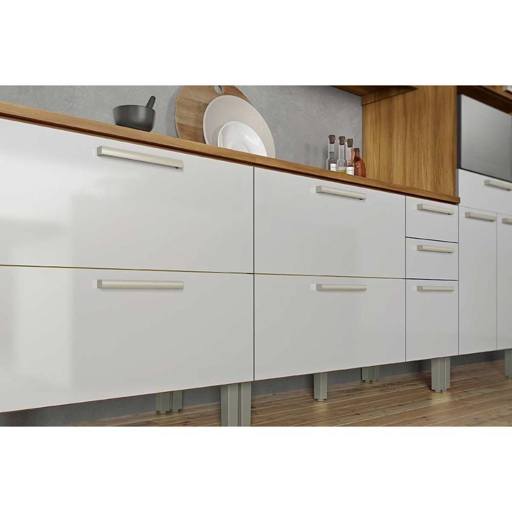 Kit De Cozinha Completa 4 Peças 5 Peças (2 Balcões 2 Aéreos 1 Paneleiro) C5p26 Freijó/branco - 3