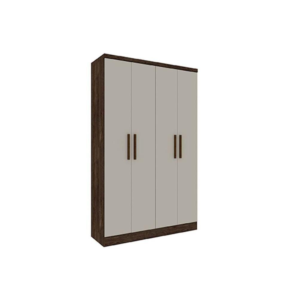 Guarda Roupa 4 Portas Amsterdam c/ e 2 Gavetas Branco/Neve - Tcil Móveis - 8