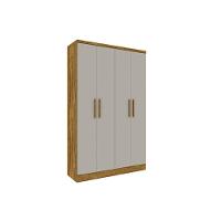 Guarda Roupa 4 Portas Amsterdam c/ e 2 Gavetas Branco/Neve - Tcil Móveis - 7