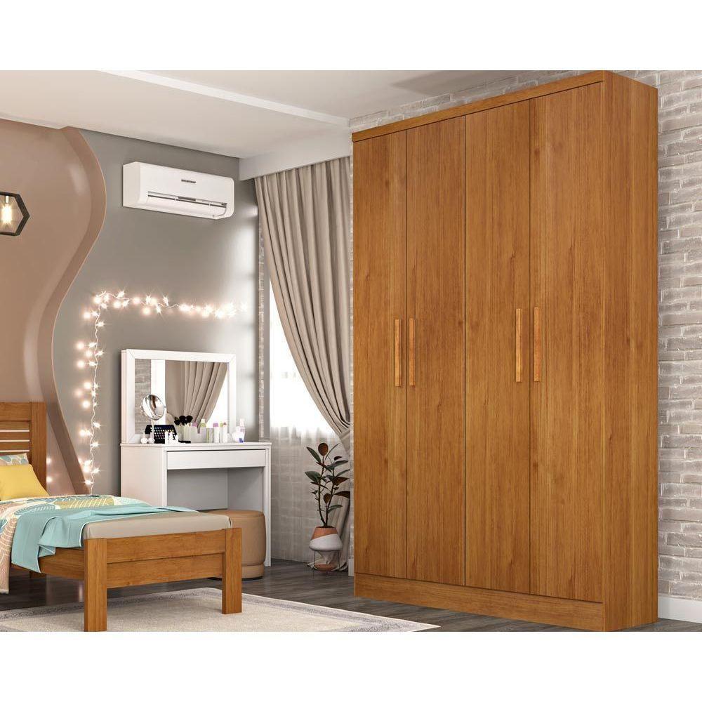 Guarda Roupa 4 Portas Amsterdam c/ e 2 Gavetas Cinamomo - Tcil Móveis - 1