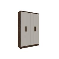 Guarda Roupa 4 Portas Amsterdam c/ e 2 Gavetas Cinamomo - Tcil Móveis