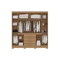 Guarda Roupa 8 Portas e 4 Gavetas New Realce Amêndola/Off White - Demóbile