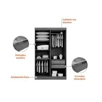 Guarda Roupa 4 Portas e 2 Gavetas Espanha Naturale - Rufato