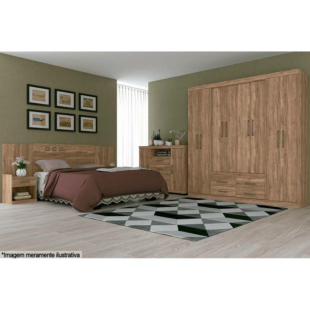 Guarda Roupa 8 Portas E 4 Gavetas Nápoles Jatoba-grafitte - Santos Andirá - 2