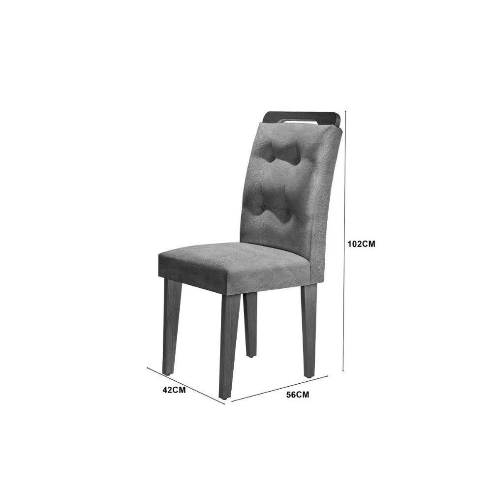 Kit 2 Cadeiras Sala Jantar Imperatriz  2 Un Capuccino/Veludo Creme - Rufato - 4