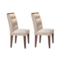 Kit 2 Cadeiras Sala Jantar Imperatriz  2 Un Capuccino/Veludo Creme - Rufato - 1