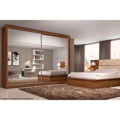 Guarda Roupa Casal Sevilha 2 Portas de Correr 6 Gavetas Branco Acetinado Móveis Europa