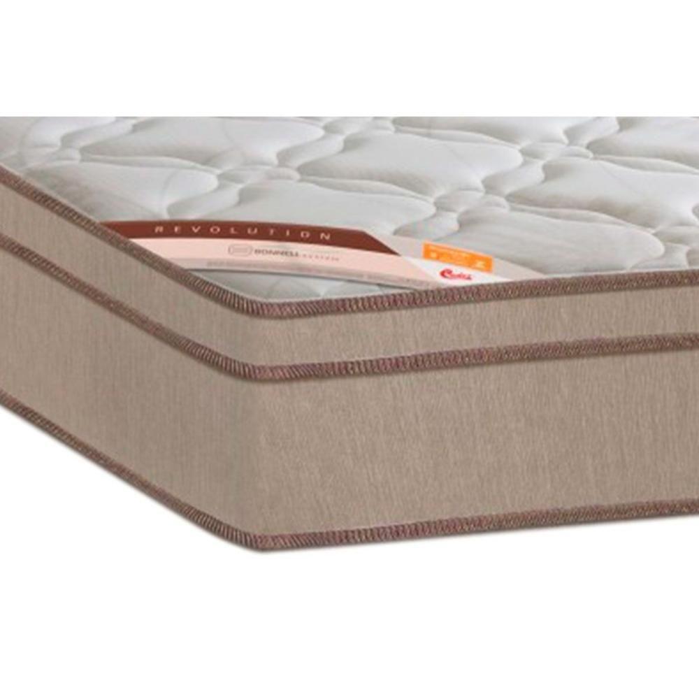 Cama Box Queen: Colchão Molas Castor Bonnel Revolution + Base CRC Suede Marrom(158x198) - 3