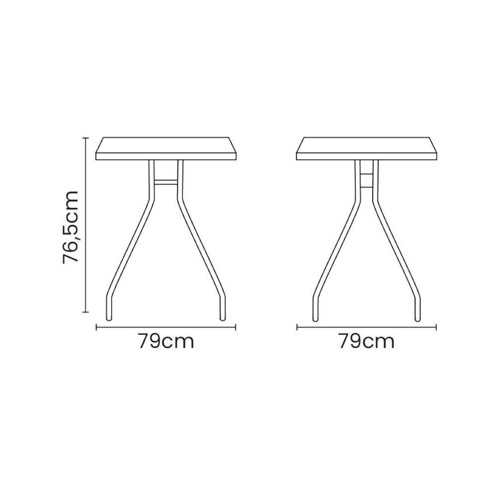 Mesa Quadrada Tramontina Zeta 79 Cm Grafite - 2