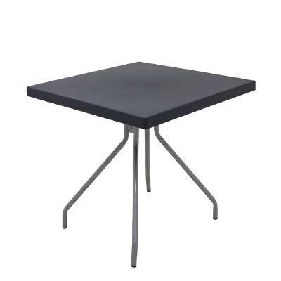 Mesa Zeta Quadrada Tampo em Plástico 79cm Grafite Estrutura em Aço Tramontina