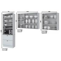 Kit De Cozinha Completa 3 Peças Americana (2 Armários + 1 Paneleiro) Cpt08 Branco - Henn - 2