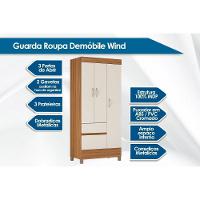 Guarda Roupa 3 Portas E 2 Gavetas Wind Ébano - Demóbile - 2