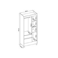 Guarda Roupa 3 Portas E 2 Gavetas Wind Ébano - Demóbile - 3