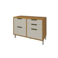 Balcão De Cozinha Imperatriz 1 Porta E 4 Gavetas C/ Tampo 120cm Freijo/off White - Nesher - 1