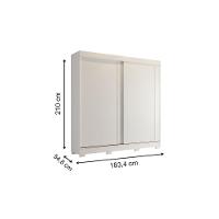 Guarda Roupa 2 Portas  de Correr e 3 Gavetas c/ Pés Ilhéus Branco - Panan - 5