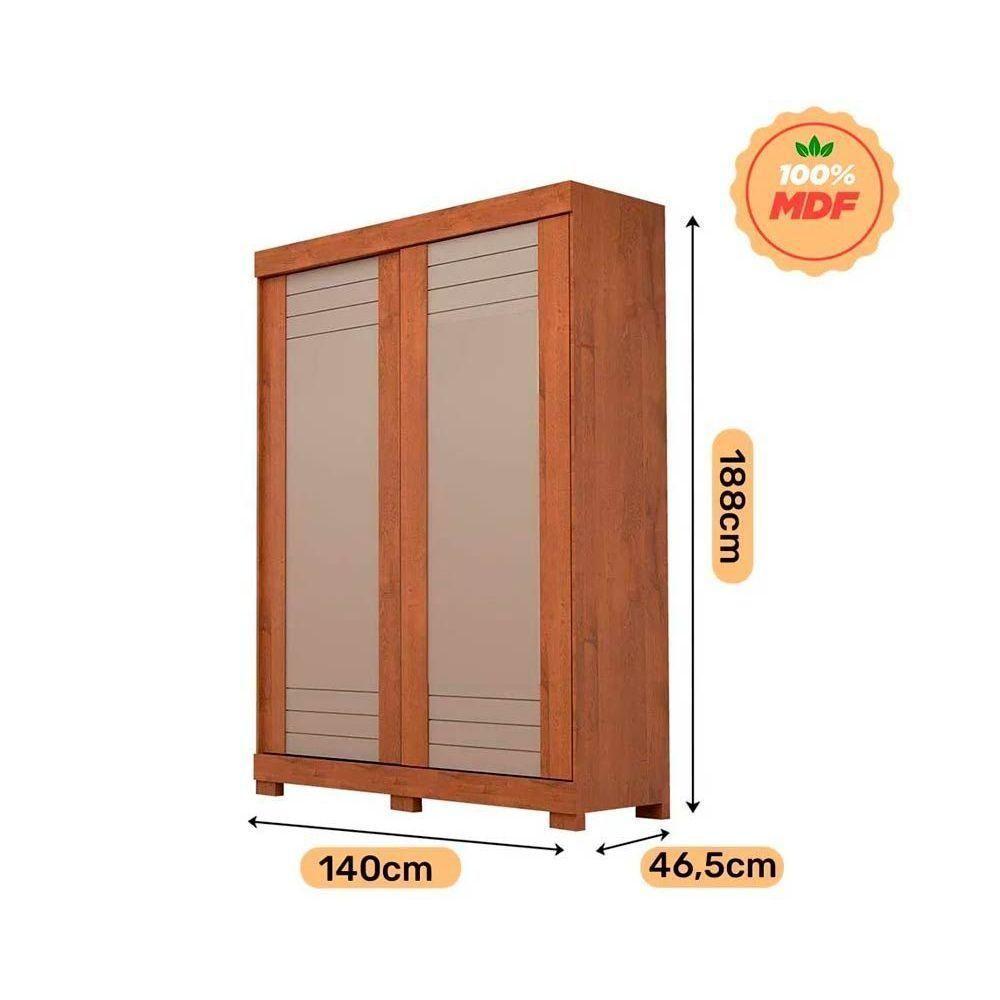 Guarda Roupa Solteiro Ayla 2 Portas e 2 Gavetas Branco - ACP - 4