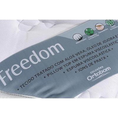 Cama Box Baú Casal: Colchão Molas SuperPocket Ensacadas Ortobom  Freedom Visco + Base CRC Suede White(138x188)