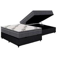 Cama Box Baú Casal: Colchão Anatômico Ortobom D33 / EP Airtech 100 + Base CRC Courano Black(138x188) - 1