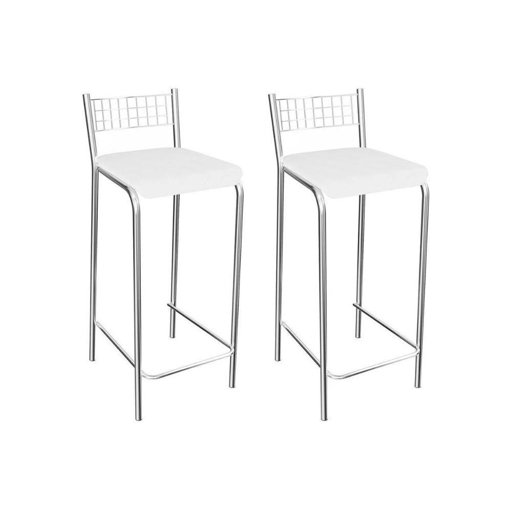 Banqueta de Cozinha Gênova 1B705CR 2 Un Cromado/Courano Branco - Kappesberg - 1