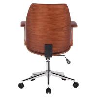 Cadeira Giratória Kopenhagen Bergen Lisboa Fratini Em Madeira Revestida Em Pu Marrom Base Rodízio
