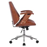 Cadeira Giratória Kopenhagen Bergen Lisboa Fratini Em Madeira Revestida Em Pu Marrom Base Rodízio - 6