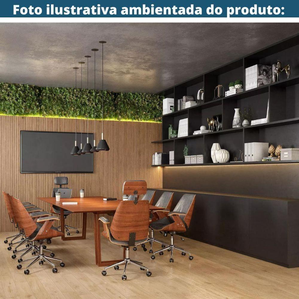 Cadeira Giratória Kopenhagen Bergen Lisboa Fratini Em Madeira Revestida Em Pu Preto Base Rodízio - 2