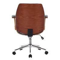 Cadeira Giratória Kopenhagen Bergen Lisboa Fratini Em Madeira Revestida Em Pu Preto Base Rodízio