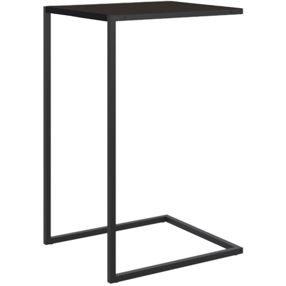Mesa Lateral Retangular Artesano 64 Cm (altura) Em Mdp Preto Estrutura Metálica Em Aço Prato - 1