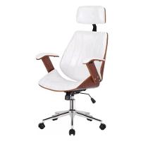 Cadeira Giratória Kopenhagen Bergen Lisboa Fratini Emmadeira Revestida Em Pu Branco Base Rodízio - 1