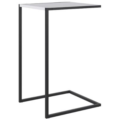 Mesa Lateral Retangular Artesano 64 Cm (altura) Em Mdp Branco Estrutura Metálica Em Aço Preta