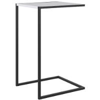 Mesa Lateral Retangular Artesano 64 Cm (altura) Em Mdp Branco Estrutura Metálica Em Aço Preta - 1