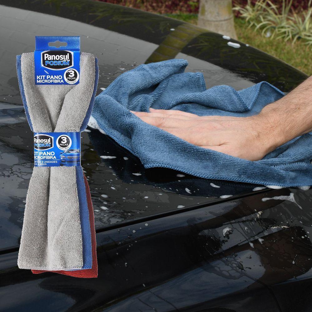 Kit 3 Panos De Microfibra 40X40 Não Risca E Não Solta Fiapos Panosul Sortido - 2