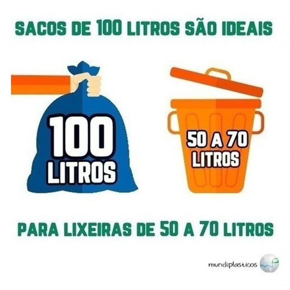 Saco De Lixo 100 Litros 100Un Azul Super Reforçado - 4