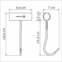 Gancho Central Profissional Master Em Aço Inox Com Cabo Em Polipropileno Branco - 2